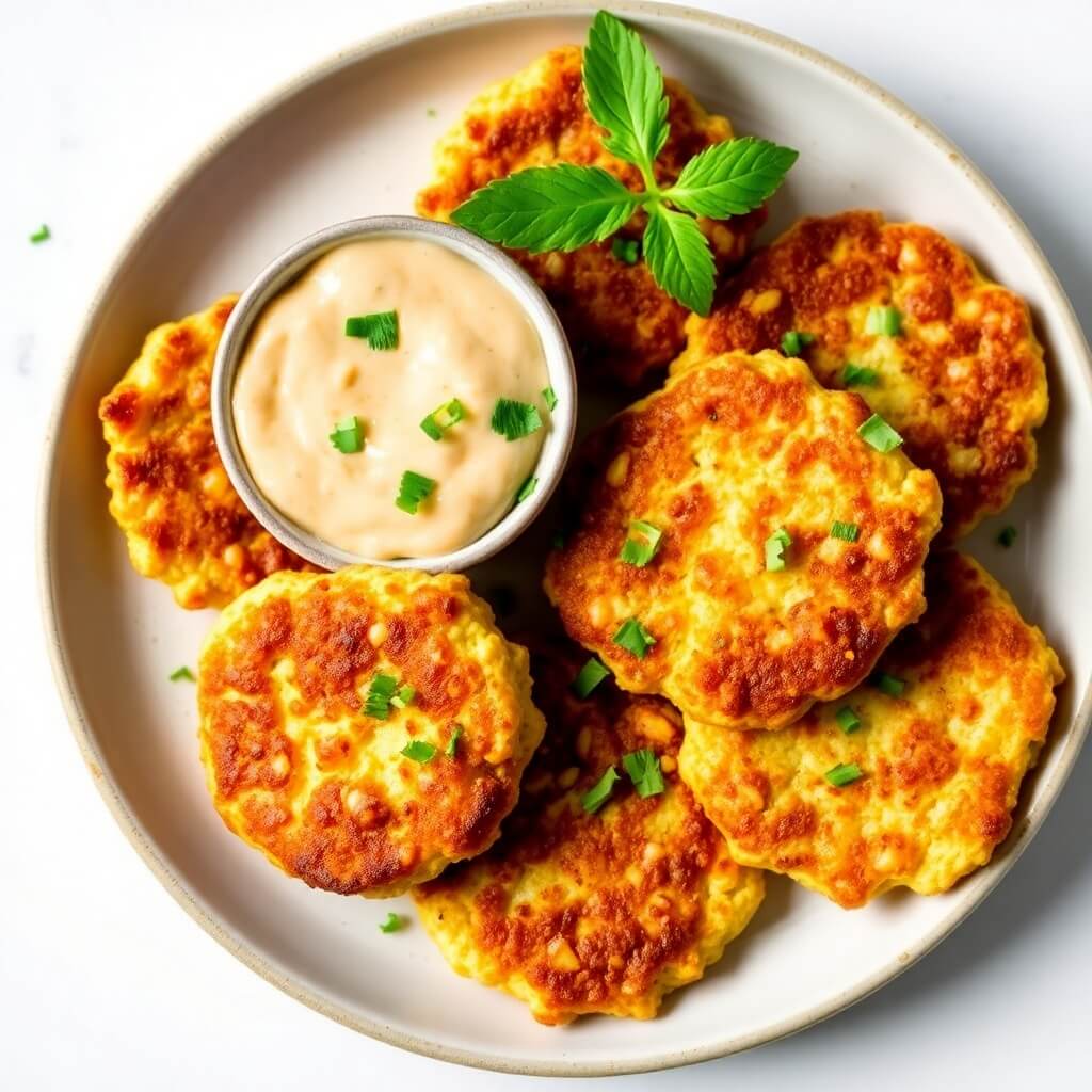 Zucchini Cream Fritters Golden Brown and Crispy