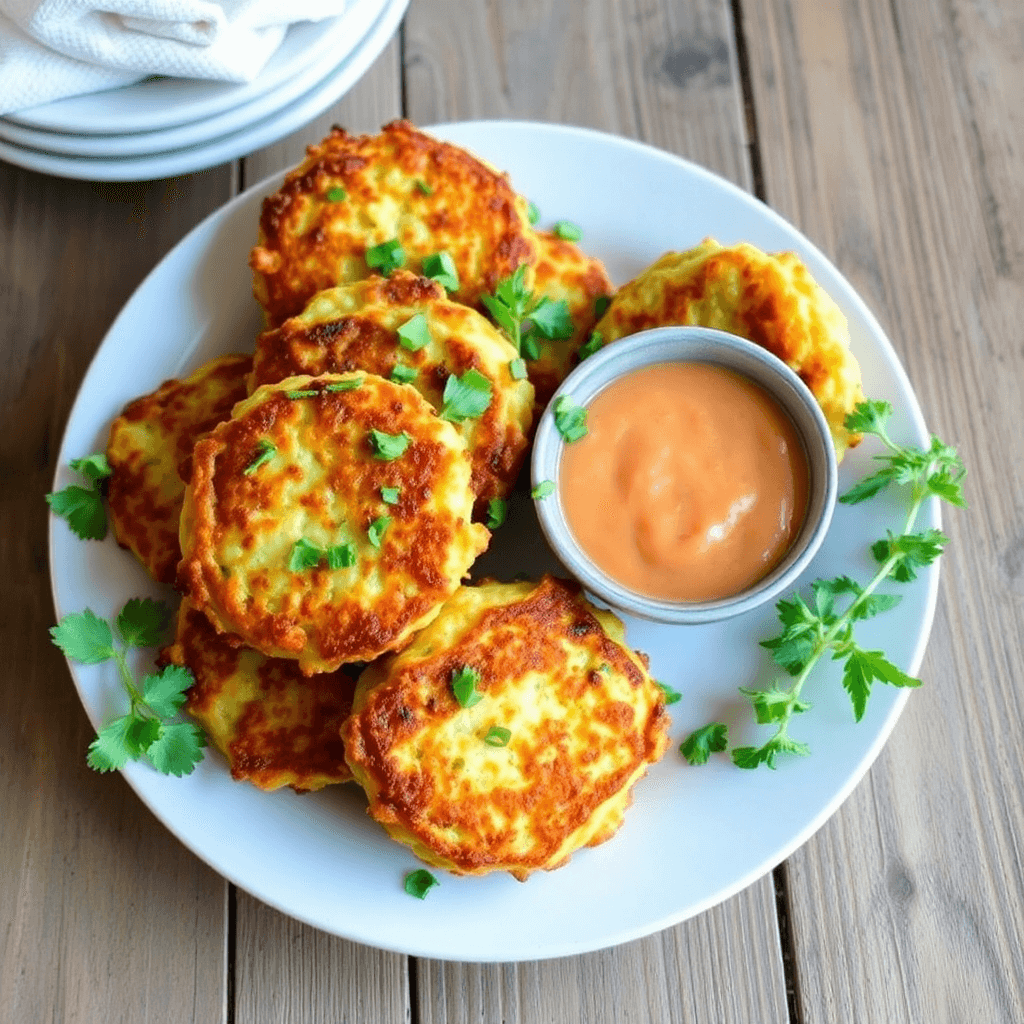 Zucchini Cream Fritters Golden and Crispy with a Creamy Center