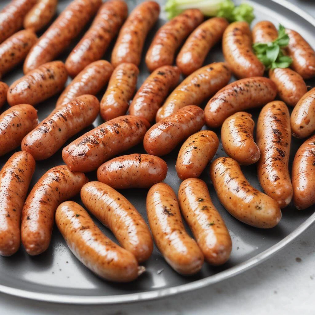 Delicious Chicken Apple Sausages on a Plate