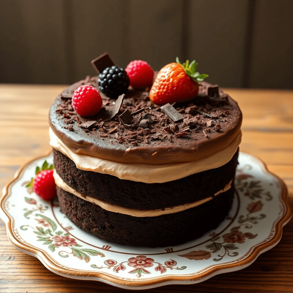 "Chocolate Cream Cheese Cake - Rich and Moist Dessert"