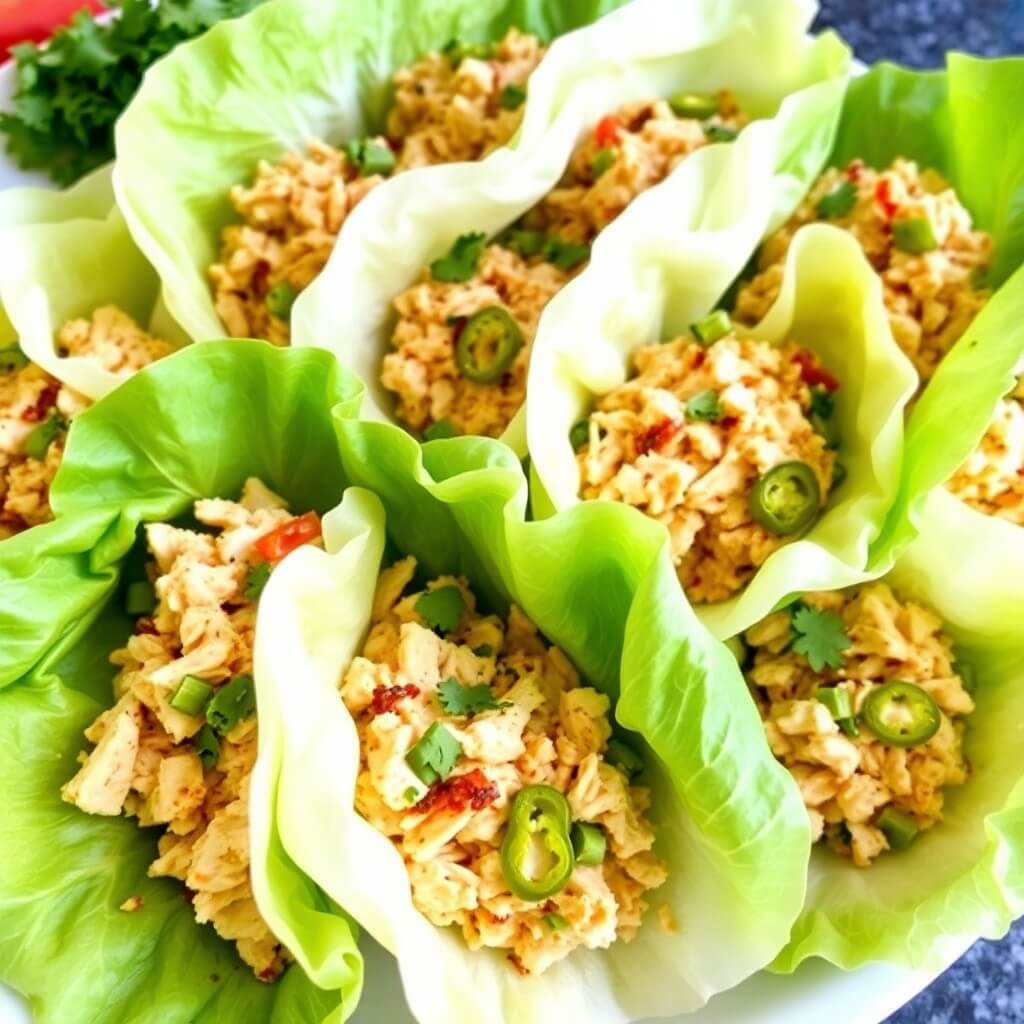 Jalapeno Popper Chicken Lettuce Wraps