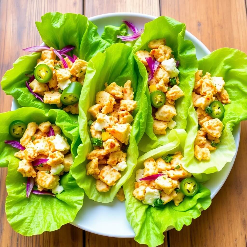  Spicy Jalapeno Popper Chicken Lettuce Wraps