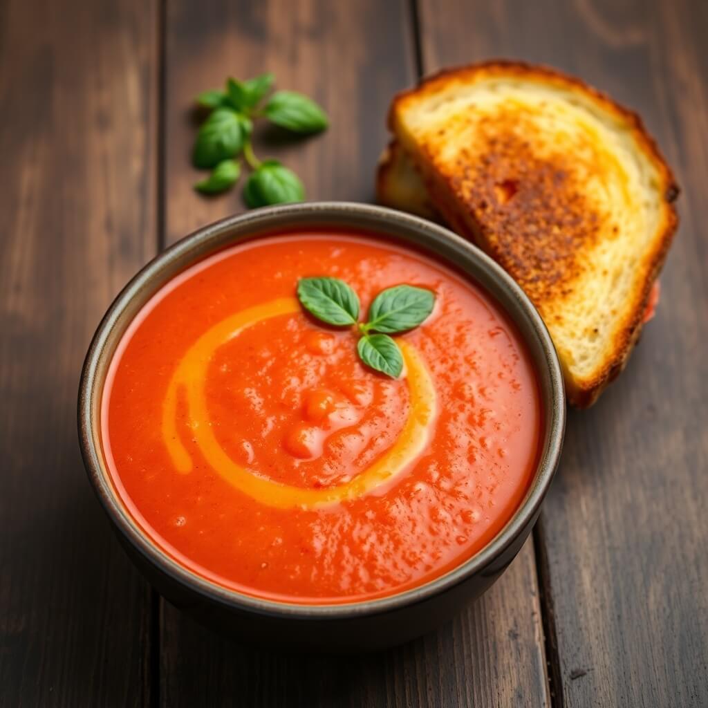 Tomato Soup with Grilled Cheese - The Ultimate Comfort Meal