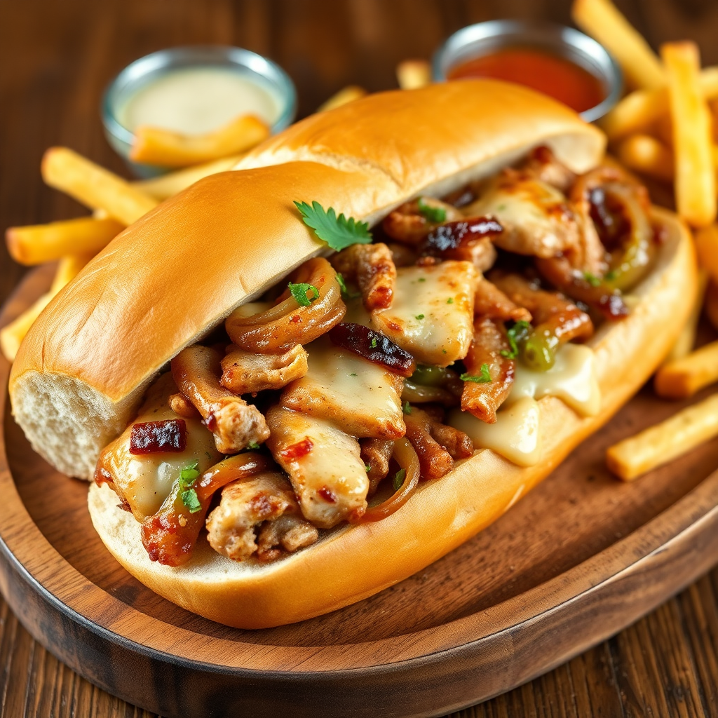 Chicken Philly Cheesesteak Recipe with Grilled Chicken and Melty Cheese

