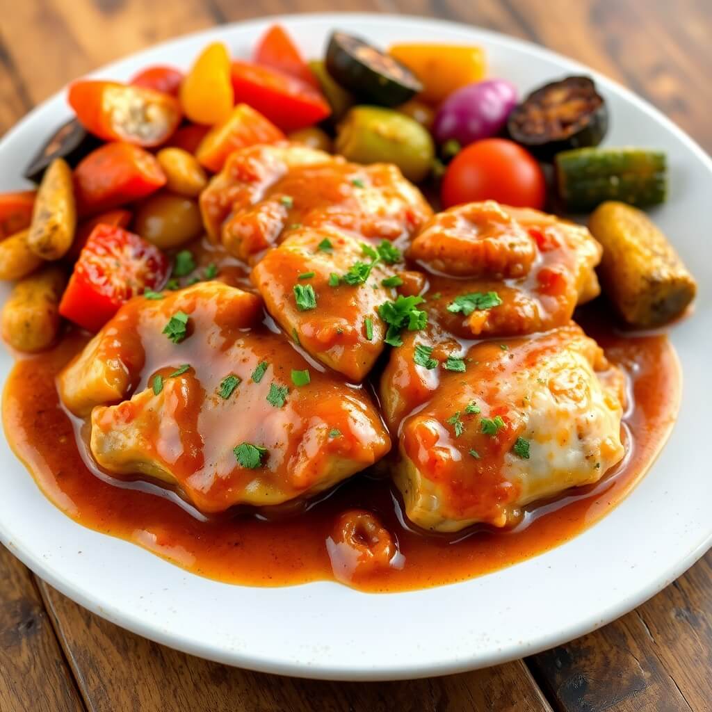 Smothered Chicken with Rich Gravy and Flavorful Seasonings