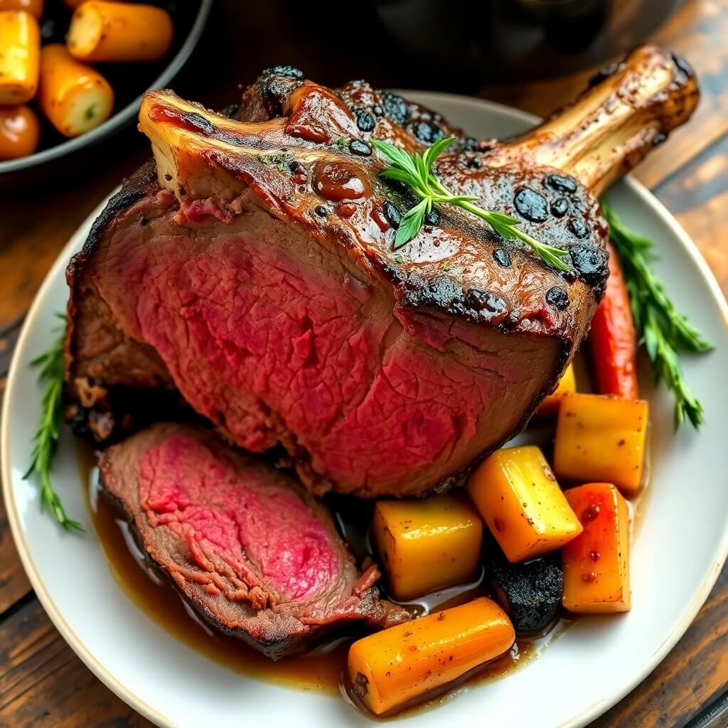 Delicious Dutch Oven Prime Rib with Crispy Crust and Tender Meat