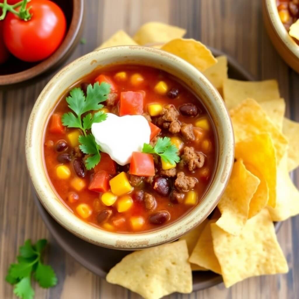 Delicious Taco Soup with Fritos – A Flavorful and Fun Topping