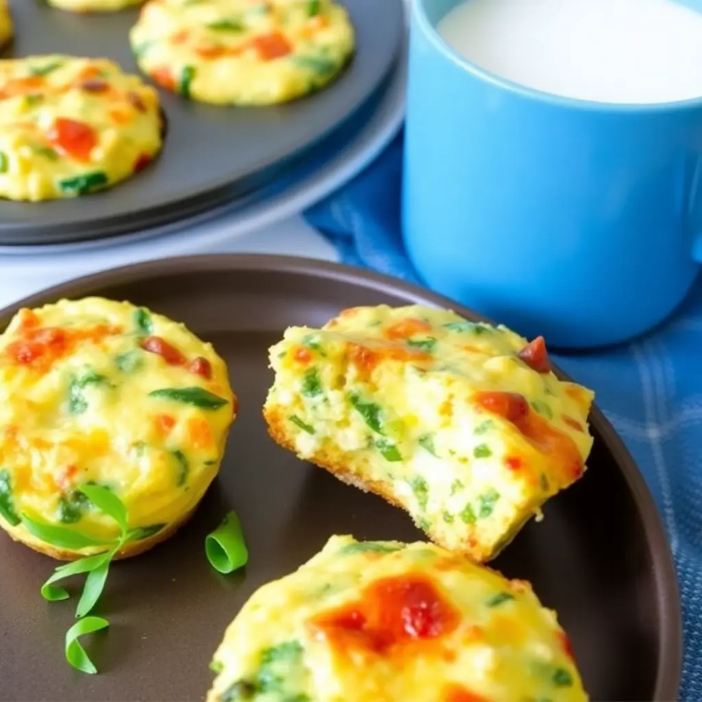 Colorful Frittata Egg Muffins in a Muffin Tin